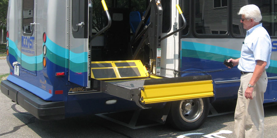 a picture of a COAST bus wheelchair lift